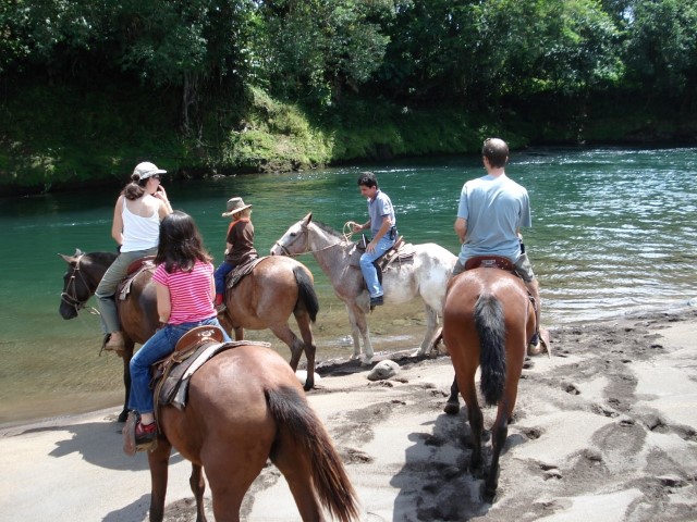 cheval famille rivière